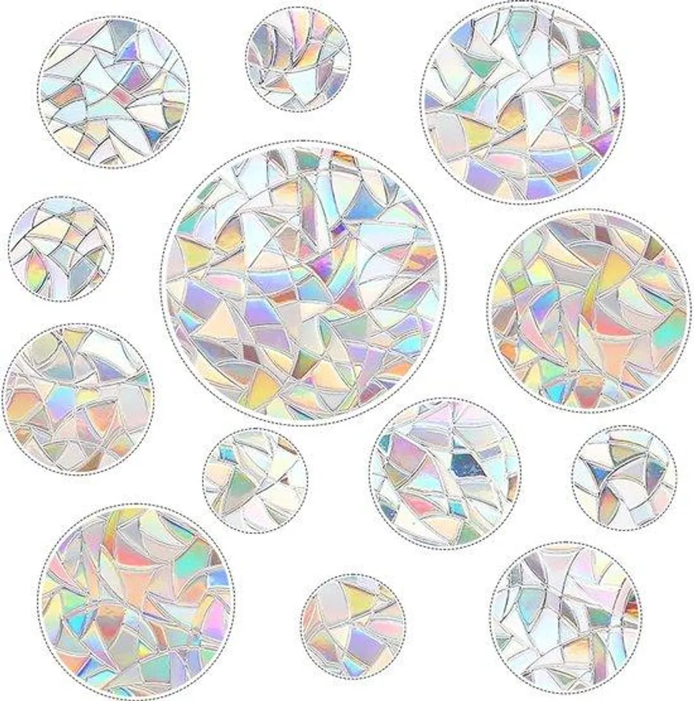 Autocollants anti-collision ronds 3D prismatiques en vinyle - Lot de 39