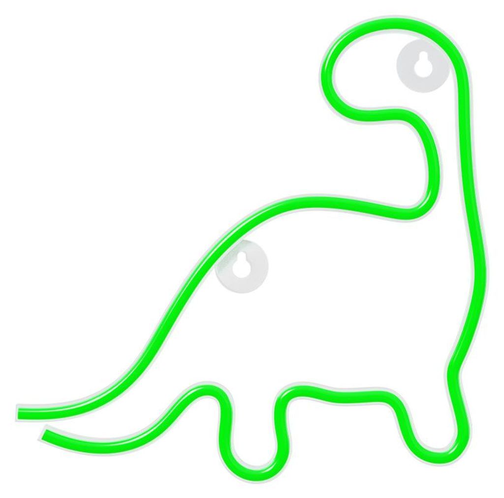 Neon LED dinosauro decorazione da parete verde 23,5x24,5 cm Immagine del prodotto 