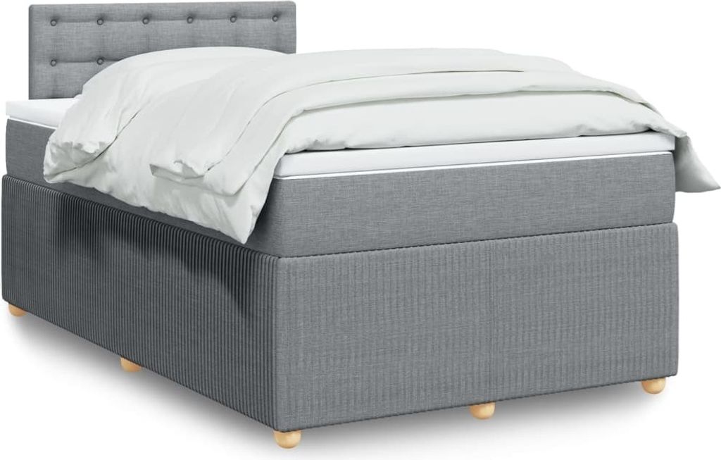 Maison Exclusive - Boxspringbett mit Matratze Hellgrau 120x190 cm Stoff