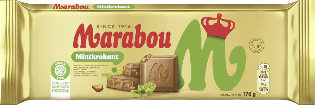 Czekolada mleczna Marabou z miętowym kruchym nadzieniem i Zdjęcie produktu 