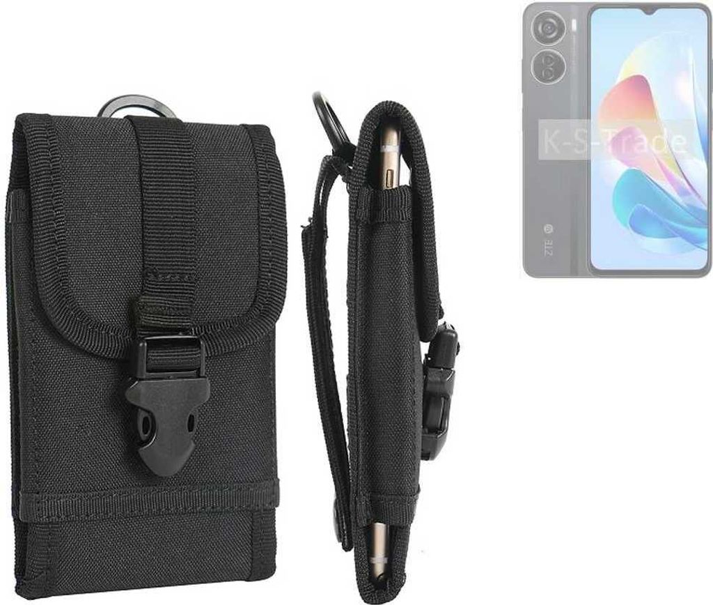 K-S-Trade Holster Handy Hülle kompatibel mit ZTE Blade V40 Design Holster Handytasche Gürtel Tasche Schutz Hülle Robust Outdoor schwarz