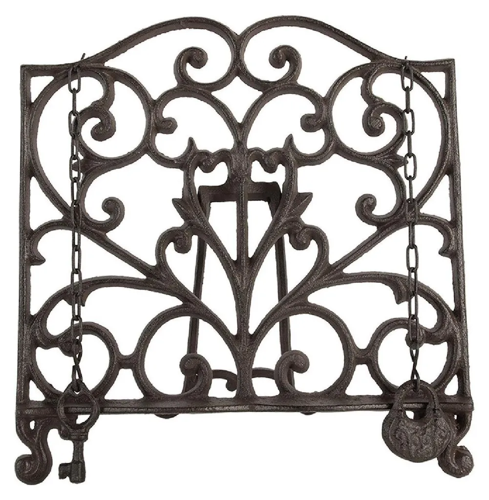 Porte-livre de cuisine en fer 27x27 cm pour recettes et décoration cosy
