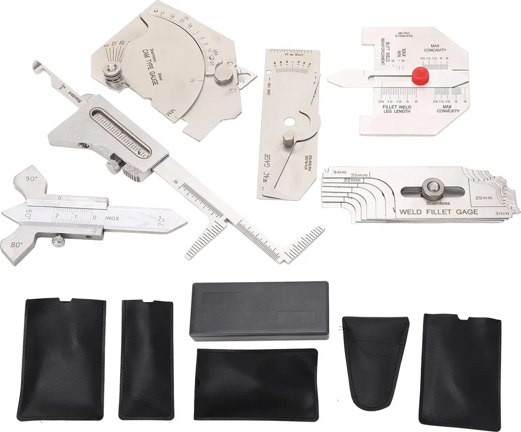 Ensemble d'outils de mesure pour soudure : 6 pièces avec jauge Hi-Lo