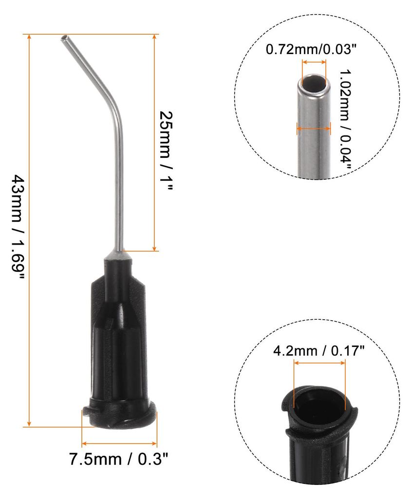 60 Stš¹ck Stumpfe Dosierspitzen, 19 Gauge 45 Grad Gebogene Kanš¹len 1,0" abgewinkelte Dosierspitze mit Luer-Bogen Stumpfe Nadel fš¹r ?l- oder...