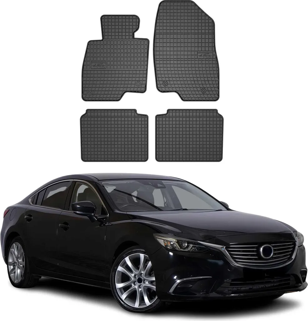 Tappetini in Gomma Premium Mazda 6 GJ (2012-2015) - Design Nero Su Misura