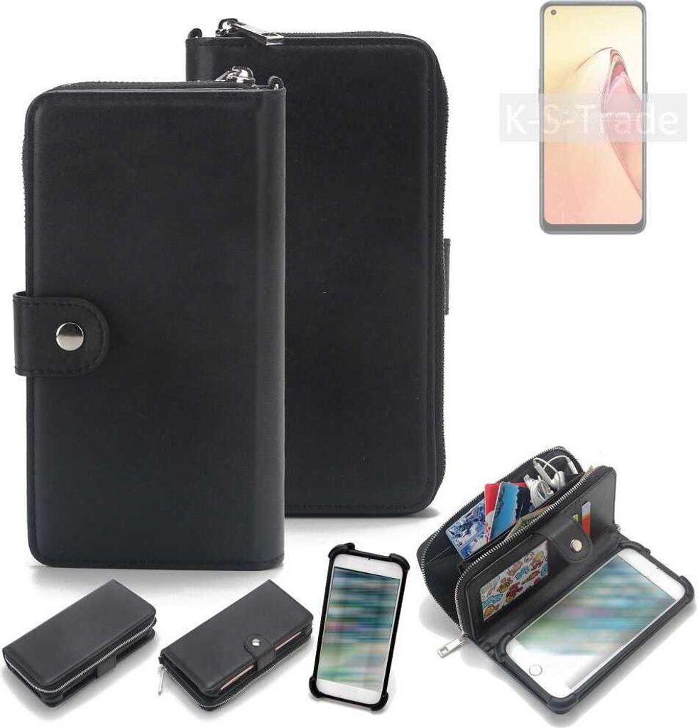 K-S-Trade 2in1 Handyhülle Schutzhülle kompatibel mit Oppo F21s Pro 4G & Portemonnee Cover Handy Hülle Case Etui Geldbörse Wallet Bookstyle Hülle