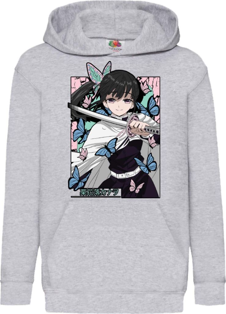 Kinder Kapuzenpullover Anime Manga Demon Anime Slayer Kanao Tsuyuri 01 Kanao, 7-8 Jahr - 128 / Grau