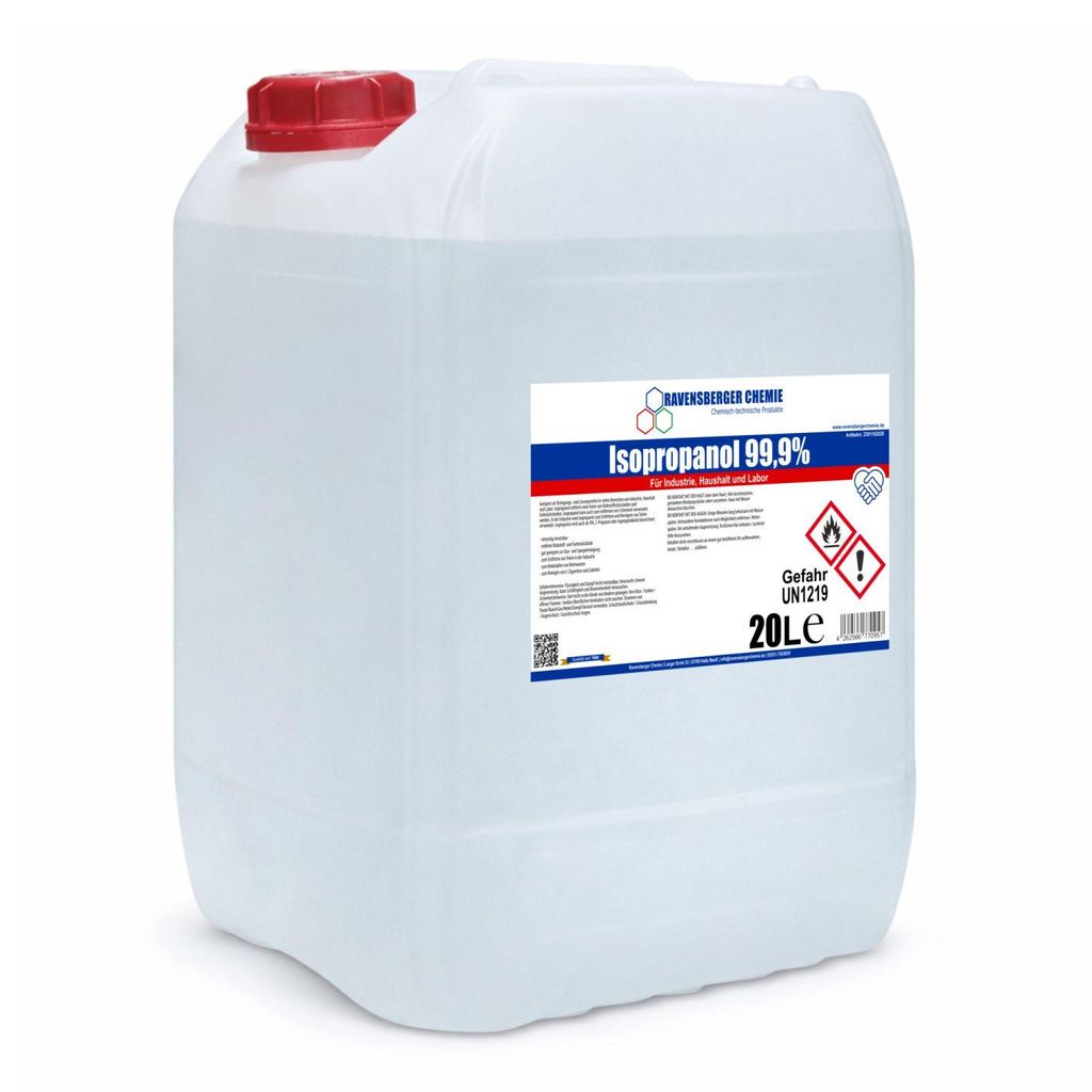 Ravensberger Chemie Isopropanol 99,9 % – hochreiner Alkohol zum Reinigen & Entfetten, rückstandsfrei, Lösemittel für Industrie & Werkstatt - 2...