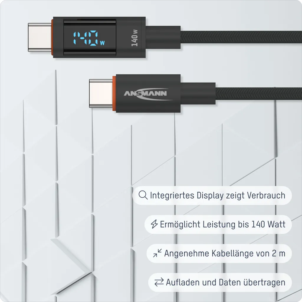 Câble USB-C vers USB-C 2m Idéal pour Charger et Monitorer son Laptop