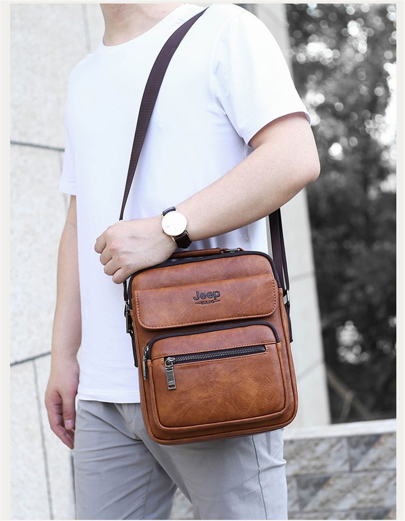 JEEP BULUO Big Size Umhängetasche Herrenhandtaschen Produktbild 5
