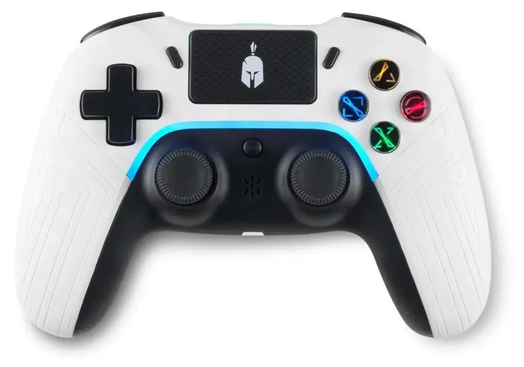 Manette PS4 Blanche Aspis 4 Spartan Gear avec Pavé Tactile et Jack Audio