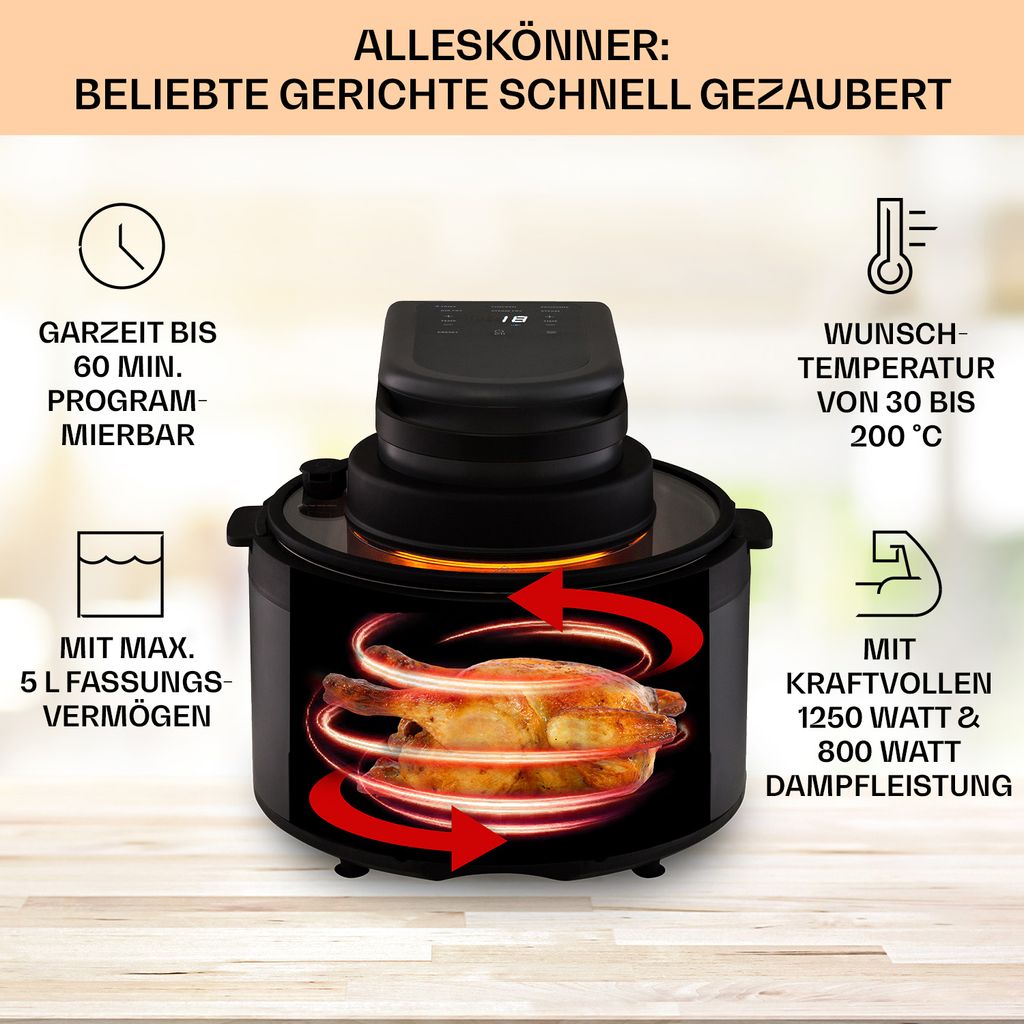 Klarstein Heißluftfritteuse 2-in-1, Airfryer mit Produktbild 3