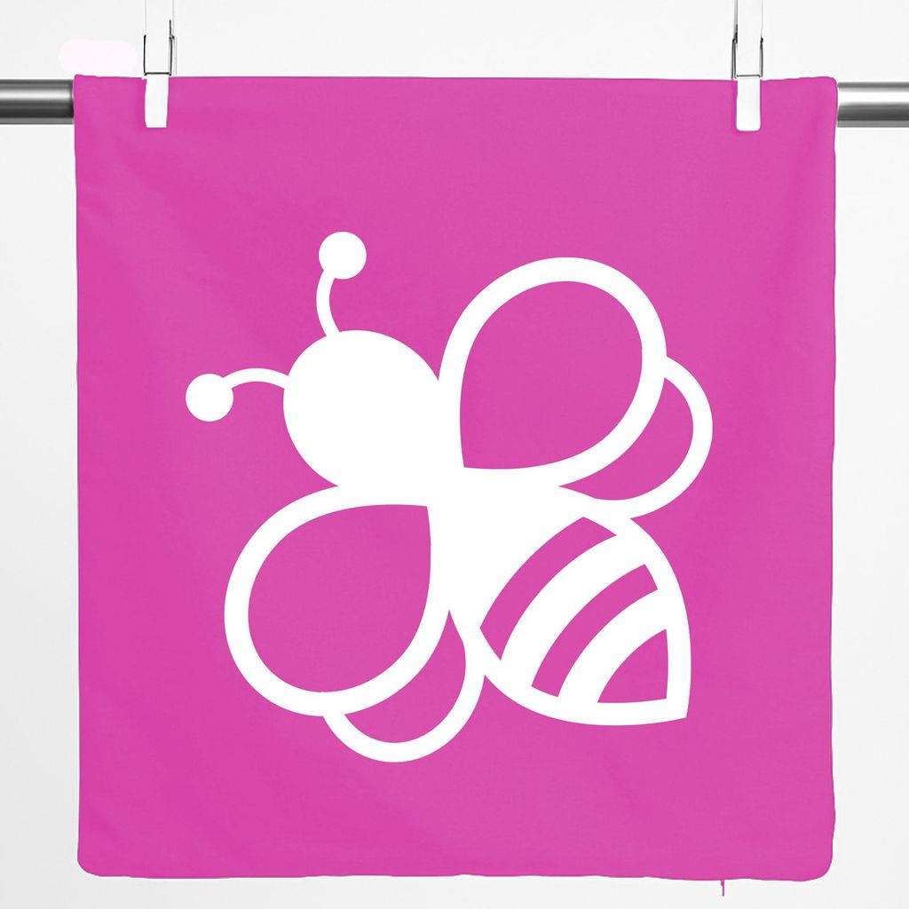 Huuraa Kissenbezug Biene Silhouette 40x40cm Fuchsia Baumwolle Dekokissenbezug Geschenkidee