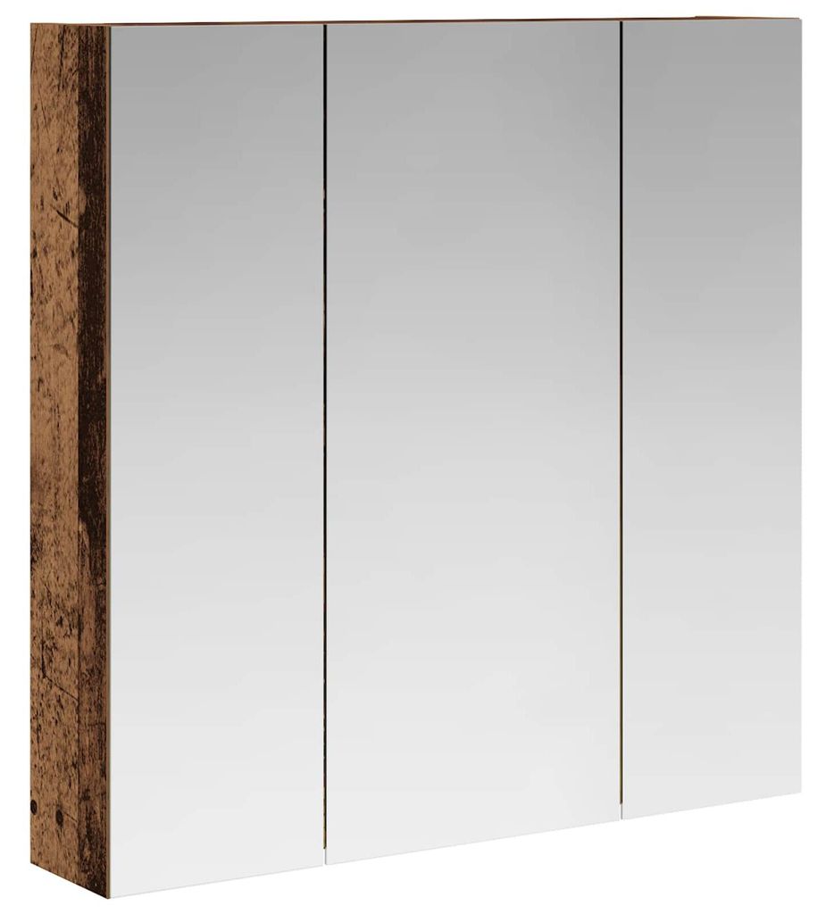 vidaXL Badezimmerspiegelschrank Altholz 70 x 14,5 x 70 cm