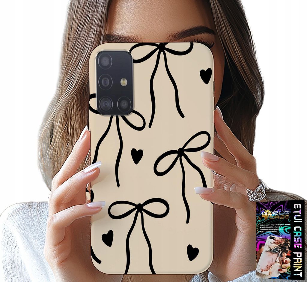 Fall Für Samsung Galaxy A51 - Beige Schleife Band Mode-Designs