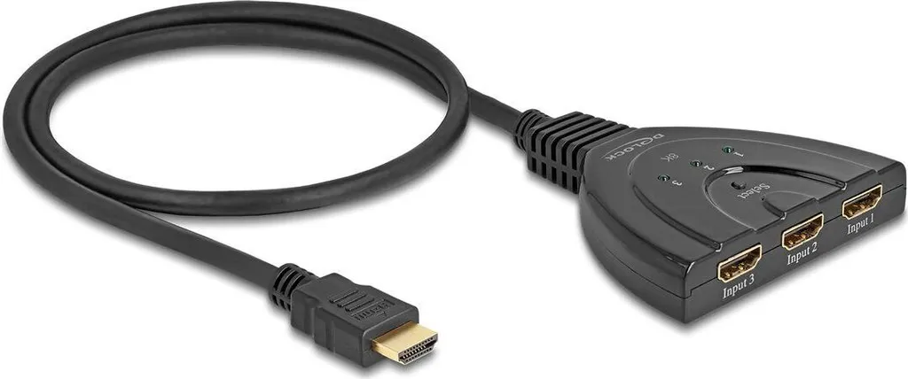 Sélecteur HDMI 8K60Hz ultra haute vitesse 3 vers 1 Delock longueur 60 cm