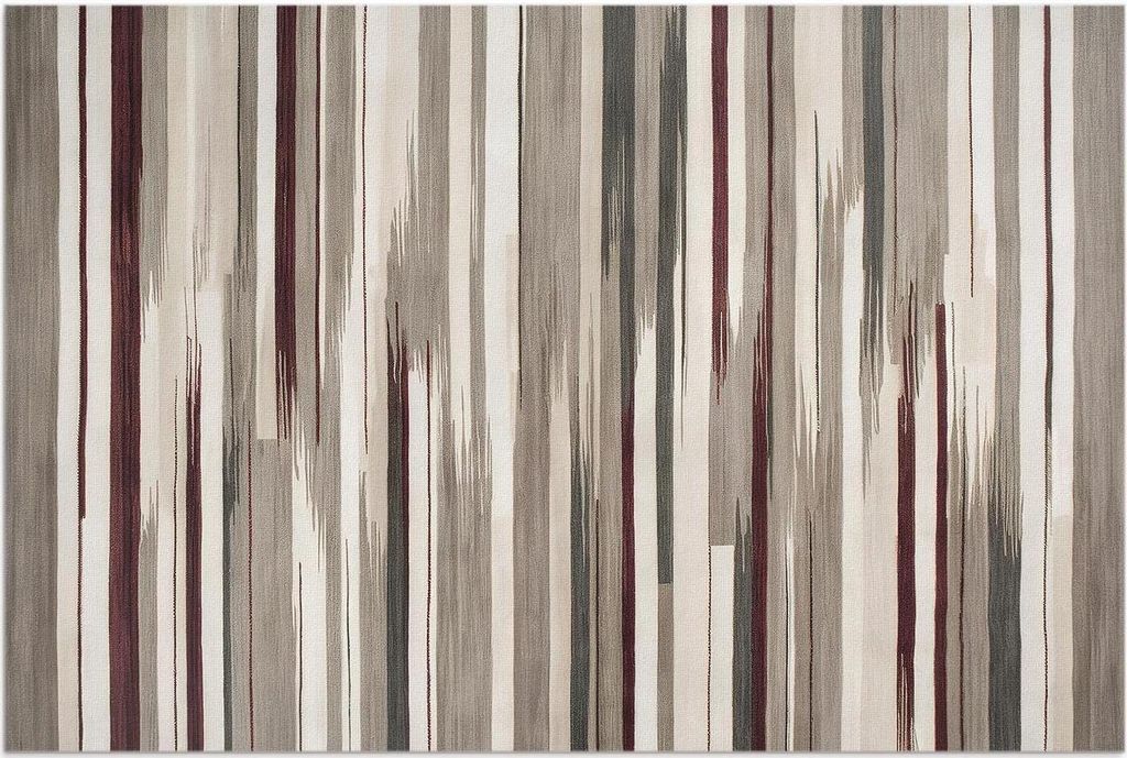 Abstrakte gemalte Boho-Streifen im Used-Look – Vinylteppich – 100x150 cm – Outdoor Teppich – Terrasse – Wetterfest – Modern