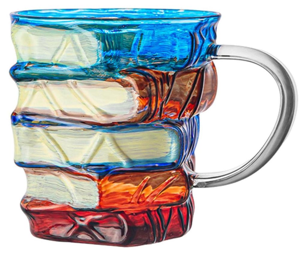 3D-bemalte Kaffeetasse, 350 ml, origineller Glasbecher, lustiges Design für Bücherwürmer, einzigartiges Geschenk für Leser, Schriftsteller und ...