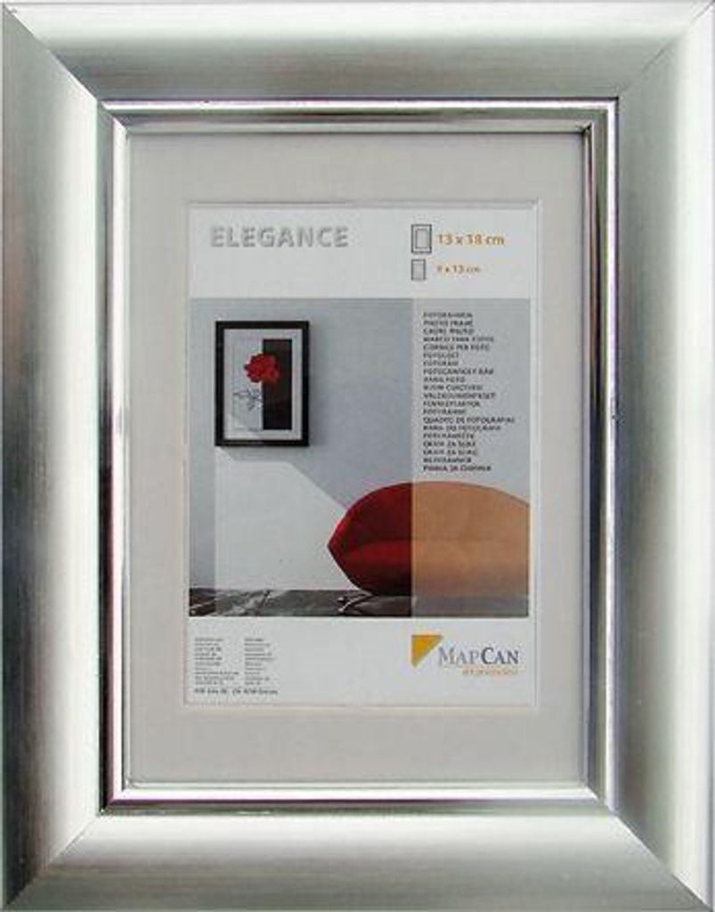 Kunststoff Bilderrahmen Elegance alu-metallic-silber, 13 x Produktbild 