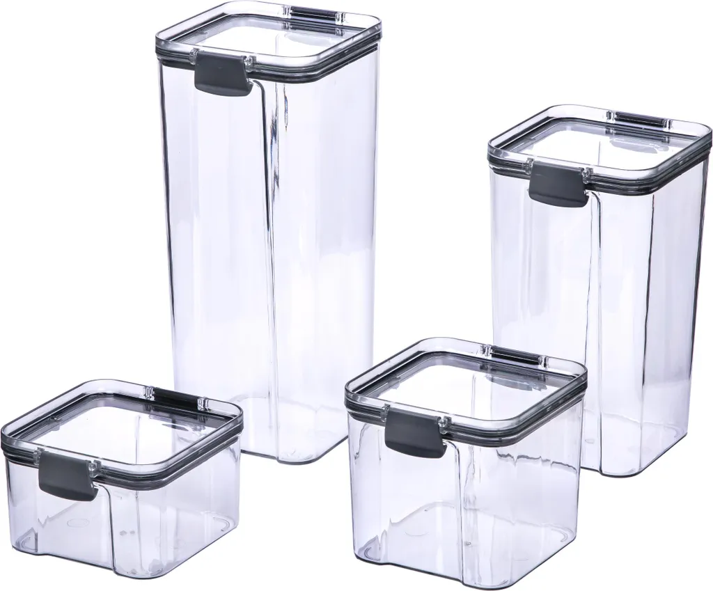 Set 4 Vasetti Krumble Ermetici Impilabili | Organizer Dispensa Cucina