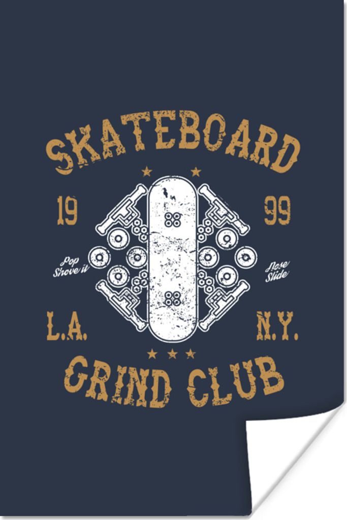 MuchoWow Poster Skateboard - Retro - Zitat 40x60 cm - Plakate für die Wand - Poster Babyzimmer