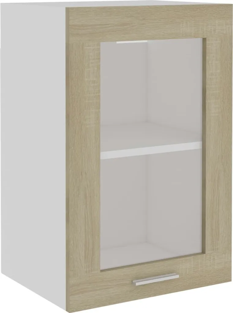 SYFAX™ Mobile Pensile con Vetro “Lyon” Rovere Sonoma 40x31x60 cm
