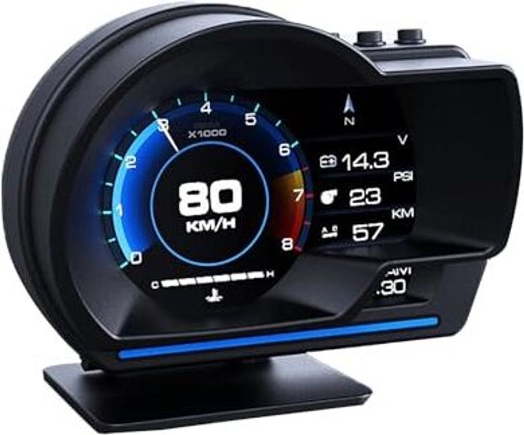Kaolali Head Up Display OBD2 + GPS Dual System Digital Tachometer KMH & MPH Auto HUD mit Navigationswarnung gegen Überpassung, Wasser und Wasser u...