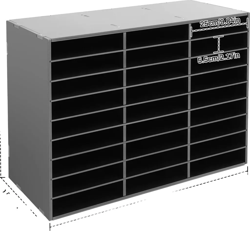Organiseur de livres à tablettes réglables 36 niches coloris noir mat