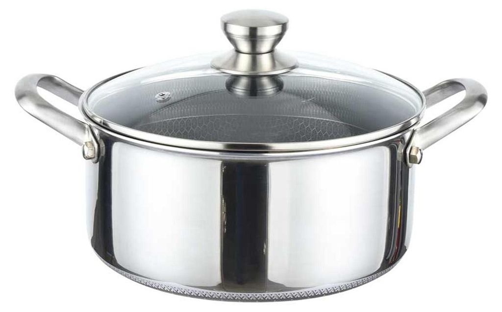 Cheffinger, Kochtopf 28cm 8L Waben-Antihaft mit Glasdeckel, Produktbild 