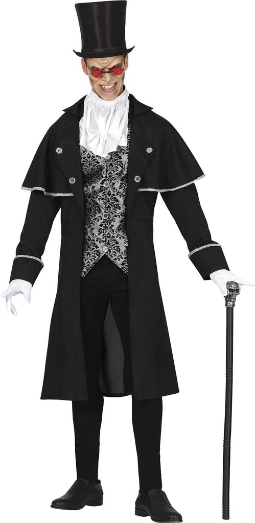 Fiestas Guirca - Vampir-Kostüm für Herren Set FG469 (M) (Schwarz/Silber)