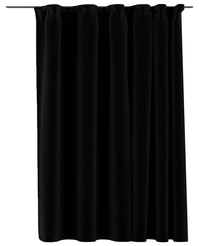 vidaXL Verdunkelungsvorhänge mit Haken Leinenoptik Schwarz 290x245cm