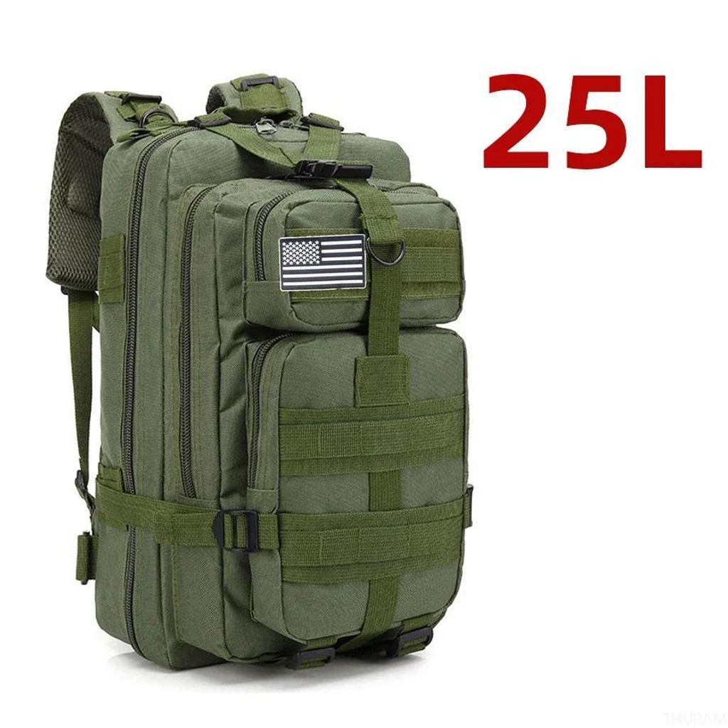 25L Taktischer Rucksack Olivgrün - Wasserdicht, Nylon, Produktbild 