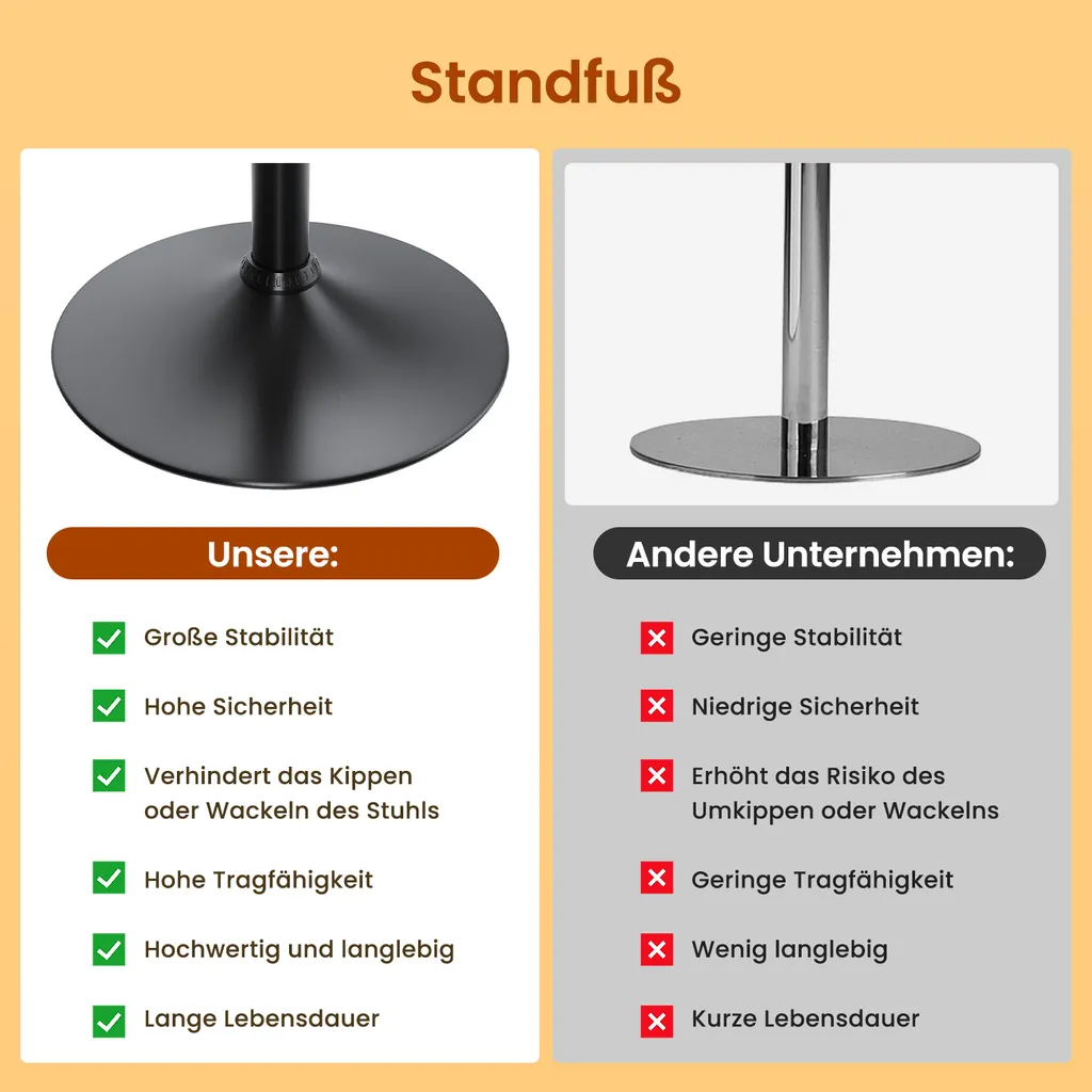 Tabourets Bar Confortables Réglables, Pivotants, Support 120kg - 6