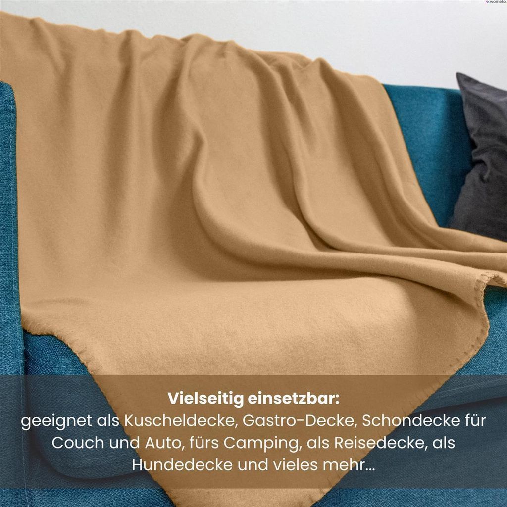 wometo Polar Fleecedecke beige hellbraun 130x160 OEKO-TEX