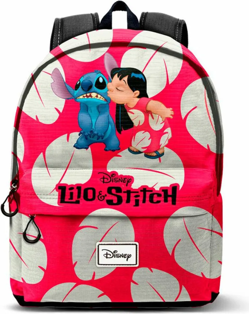 Grand Sac à Dos Scolaire Lilo et Stitch Motif Kiss de Haute Qualité HS