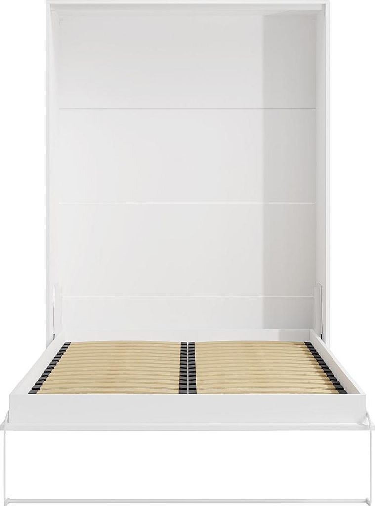 Wandbett 160 x 200 cm - Manuelle vertikale Öffnung - Weiß - Produktbild 