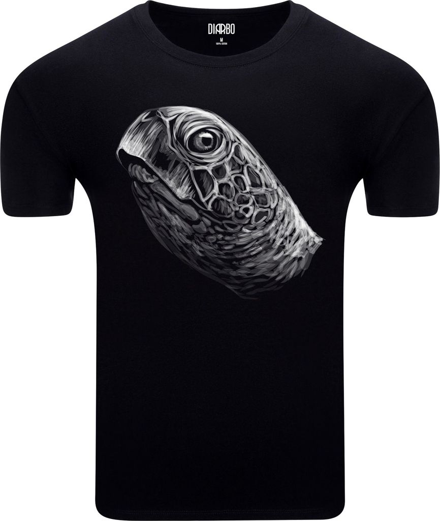 Diarbo Herren T-Shirt mit Tierliebhaber Druck Meeresschildkrötekopf Schwarz Gr.3XL