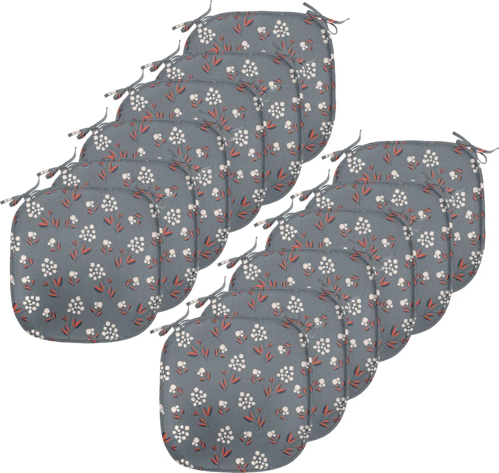 Coussins pour Sièges de Cuisine avec Liens - Décor Printanier Lot de 12