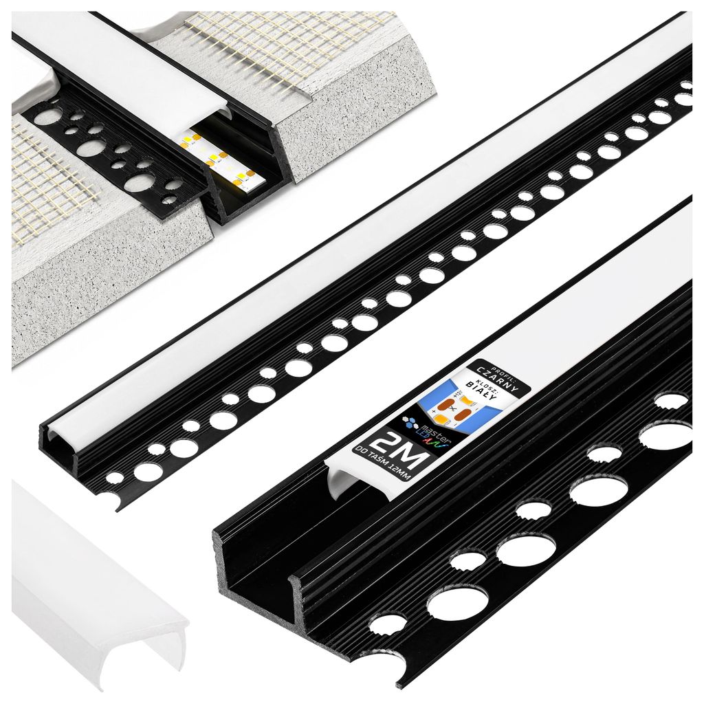 MasterLED LED Fliesenprofil PVC 33x12mm Einbauprofil Produktbild 