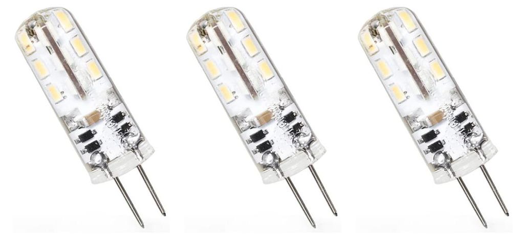 Spectrum LED-Steckdosenlampe G4 1,5 W - 12 V - 110 Lumen - 6000 K Kaltweiß - Helles Tageslicht - Energieeffizient - 3 Stück