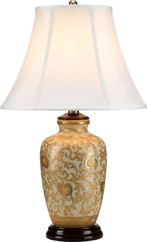 Lampe de table design en porcelaine dorée Goldthistle Elstead 58cm
