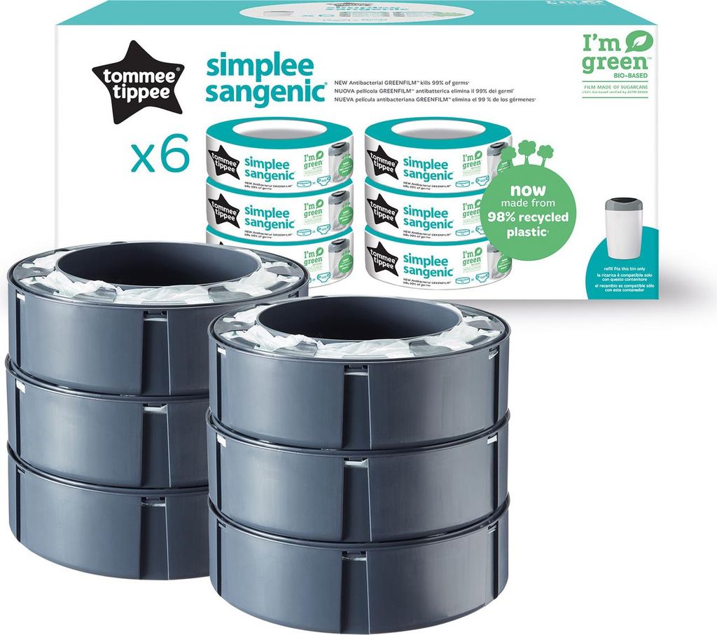 Tommee Tippee Sangenic Simplee náhradní kazety, 6 ks Obrázek produktu 