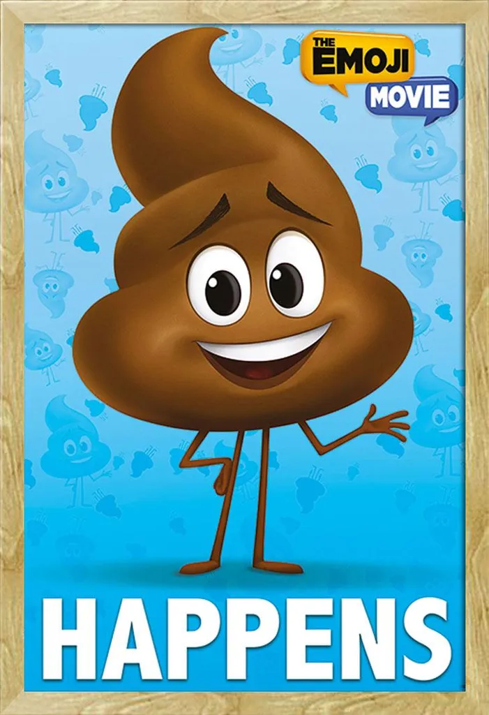Set Regalo Poster Emoji Movie Poop Happens + Cornice Shinsuke Faggio