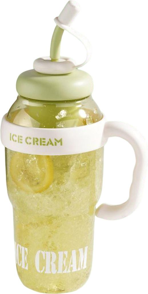 1300 ml süße Strohhalm-Wasserflasche, auslaufsicherer Deckel, verstellbarer Riemen, tragbarer Reisebecher, große Kapazität, Fitness-Fahrradflas...
