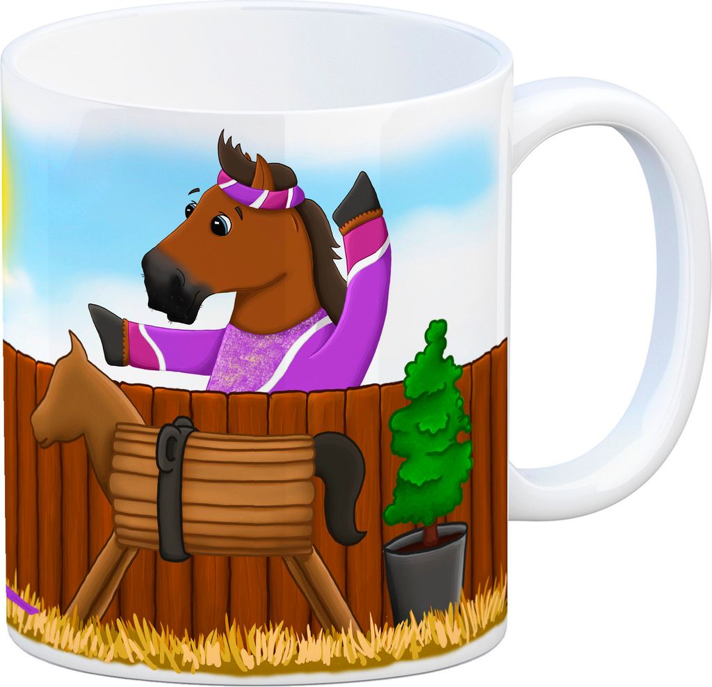 Kaffeebecher mit Voltigierpferd Motiv Kaffeetasse Tasse
