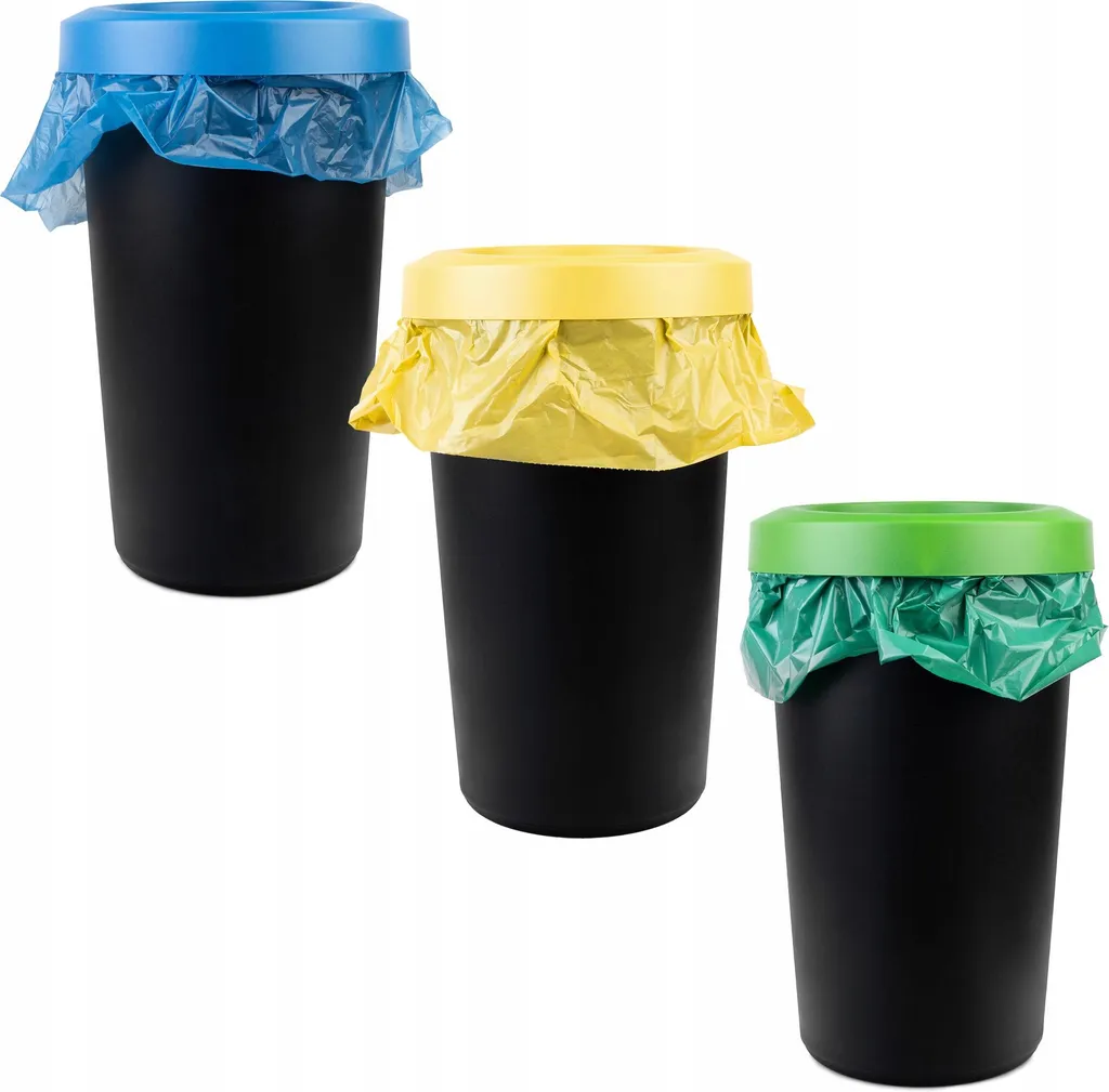 Lot de 3 poubelles modulables 25L KADAX - Système de tri compact - 9