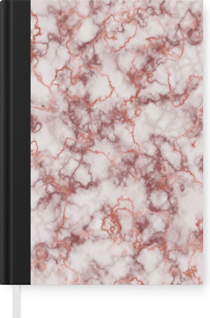 MuchoWow Notizbuch Tagebuch Haushaltsbuch Notebook A5 Marmor - Rot - Muster - Notizblock - Notizheft - Notebook - Schreibblock - Papier