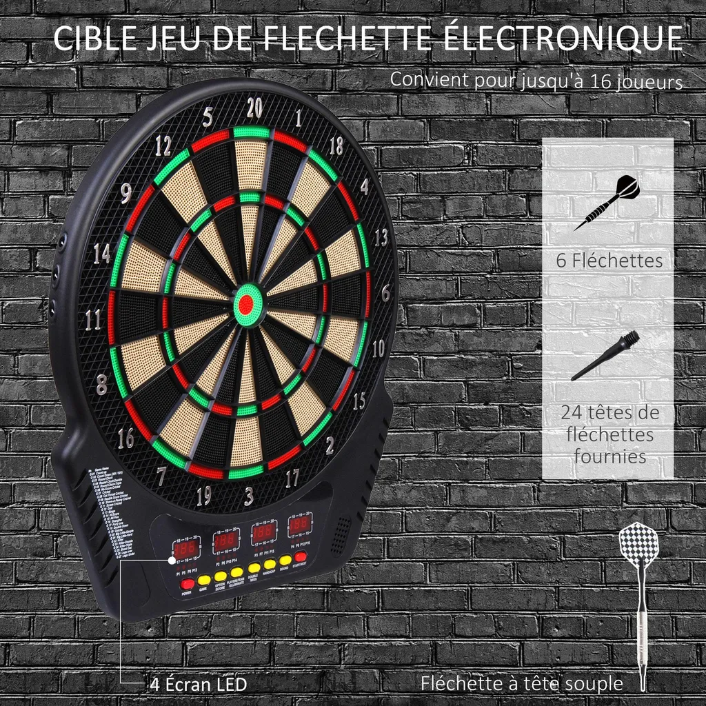 Cible de Fléchettes 243 Variations avec 6 Fléchettes Pointes Souples - 3