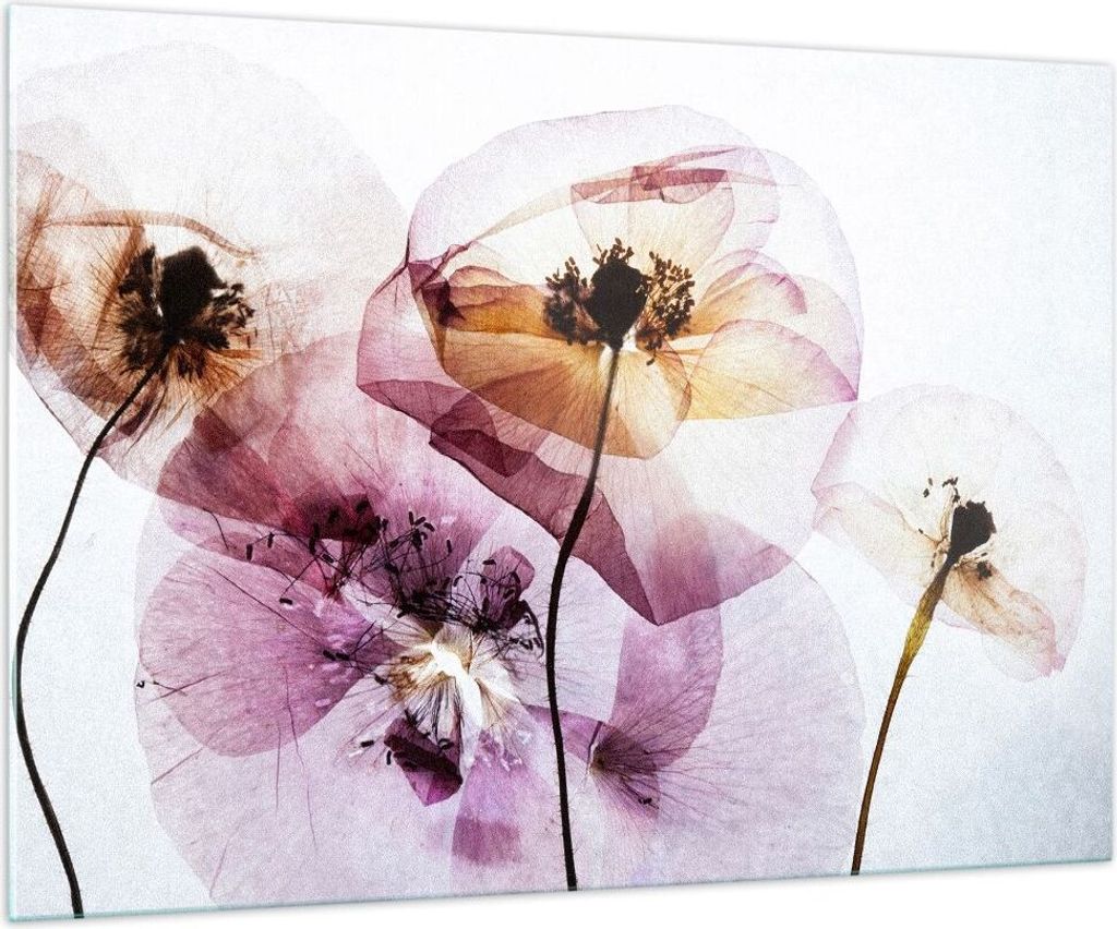 Bilder auf glas - blume sommer natur - 100x70cm - Glasbilder - Wandbilder - Kunstdruck - zum Aufhängen bereit - Wanddekoration aus Glas - Glas Bil...