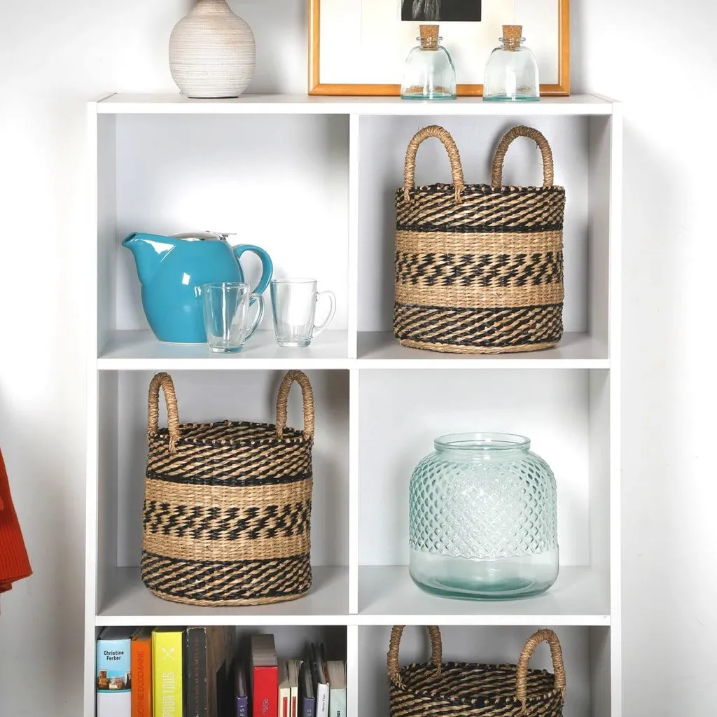 Étagère bois 6 compartiments robuste et compacte 91,5 cm de hauteur